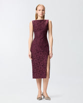 Floral lace dress with plunging rear neckline - | Pinko