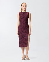 Floral lace dress with plunging rear neckline - Red | Pinko