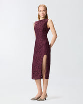 Floral lace dress with plunging rear neckline - Red | Pinko