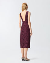 Floral lace dress with plunging rear neckline - | Pinko