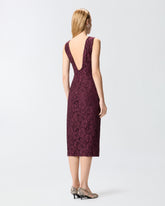 Floral lace dress with plunging rear neckline - Red | Pinko