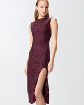 Floral lace dress with plunging rear neckline - | Pinko