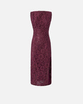 Floral lace dress with plunging rear neckline - Red | Pinko