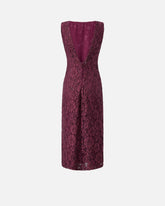 Floral lace dress with plunging rear neckline - Red | Pinko