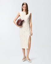 Floral lace dress with plunging rear neckline - | Pinko