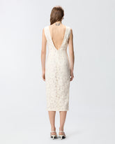 Floral lace dress with plunging rear neckline - | Pinko