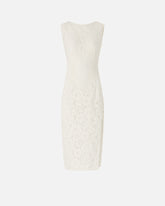 Floral lace dress with plunging rear neckline - | Pinko