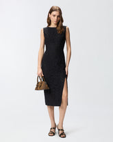 Floral lace dress with plunging rear neckline - | Pinko