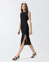 Floral lace dress with plunging rear neckline - | Pinko