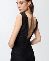 Floral lace dress with plunging rear neckline - | Pinko
