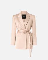 Satin jacket with belt - | Pinko