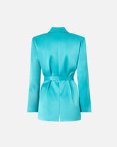 Satin jacket with belt - Light blue | Pinko