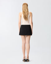 Mini skirt with embroidered jewel rose - | Pinko