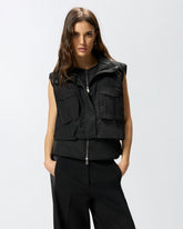 Sleeveless down jacket with drawstring - | Pinko
