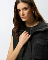 Sleeveless down jacket with drawstring - | Pinko
