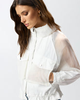Technical jacket with sheer inserts - | Pinko