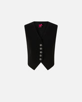 Vest with rose jewel buttons - | Pinko