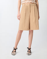Bermuda shorts with pressed pleat detail - Beige | Pinko