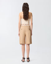 Bermuda shorts with pressed pleat detail - Beige | Pinko