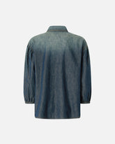 Denim shirt with balloon sleeves - | Pinko