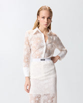 Shirt in tulle and lace - | Pinko