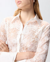 Shirt in tulle and lace - | Pinko
