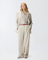 Flowing trousers with pressed pleat detail - Grey | Pinko