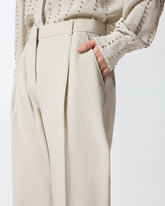 Flowing trousers with pressed pleat detail - | Pinko