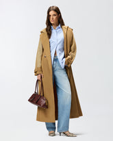 Trench coat with sheer inserts - | Pinko