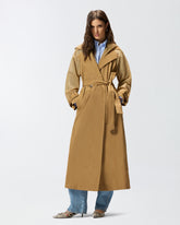 Trench coat with sheer inserts - | Pinko