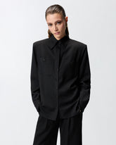 Stretch overshirt with pockets - Black | Pinko