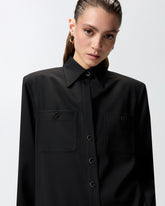 Stretch overshirt with pockets - Black | Pinko