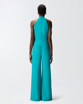 Long playsuit with halterneck and jewel decoration - | Pinko