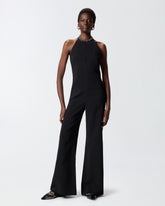 Long playsuit with halterneck and jewel decoration - Black | Pinko