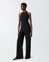 Long playsuit with halterneck and jewel decoration - Black | Pinko
