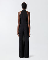 Long playsuit with halterneck and jewel decoration - | Pinko