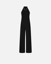 Long playsuit with halterneck and jewel decoration - Black | Pinko