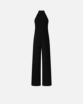 Long playsuit with halterneck and jewel decoration - Black | Pinko