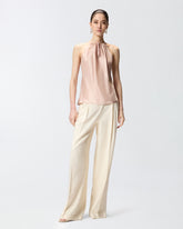 Top in satin with halterneck - Beige | Pinko