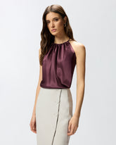 Top in satin with halterneck - | Pinko