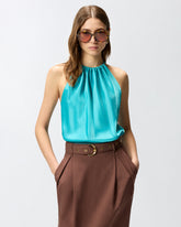 Top aus Satin mit Neckholder-Ausschnitt - | Pinko