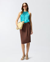 Top in satin with halterneck - | Pinko