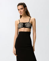 Bra with embroidered jewel rose - | Pinko