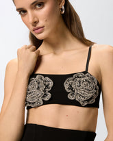 Bra with embroidered jewel rose - | Pinko