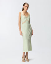 Slipdress-Midikleid mit Streifen aus Spitze - | Pinko
