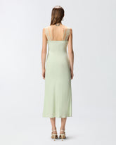 Midi slip dress with lace bands - | Pinko