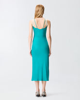 Slipdress-Midikleid mit Streifen aus Spitze - | Pinko