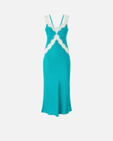 Slipdress-Midikleid mit Streifen aus Spitze - | Pinko