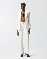 Trousers in canvas with pressed pleat detail - | Pinko