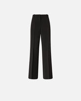 Trousers in canvas with pressed pleat detail - | Pinko